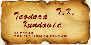 Teodora Kundović vizit kartica